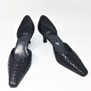Stuart Weitzman Black Snakeskin Shoes Heels